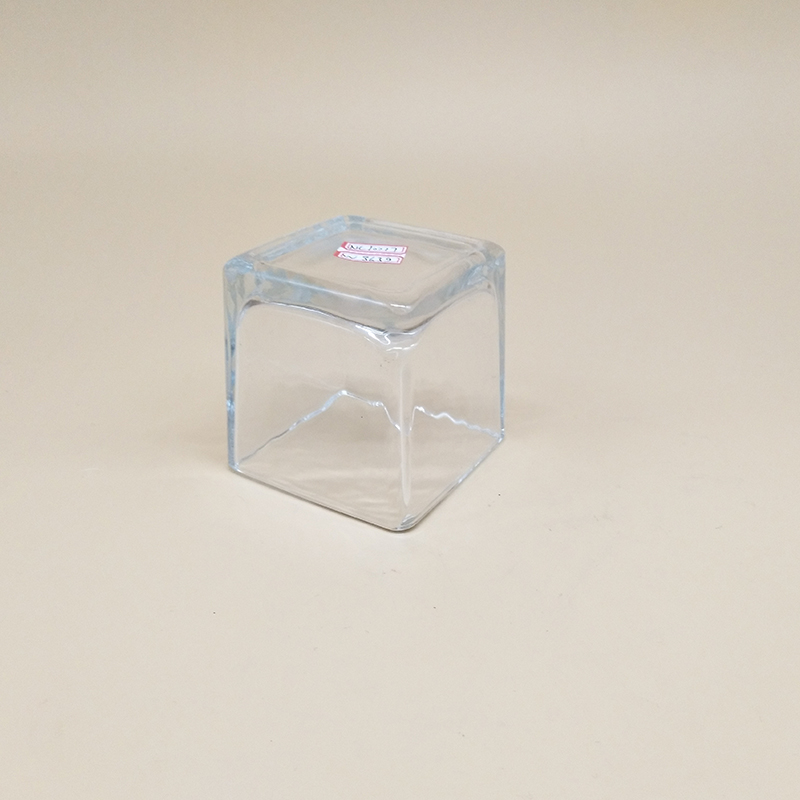 230ml wholesale wide mouth clear square empty wedding home decoration storage glass candle jar holder