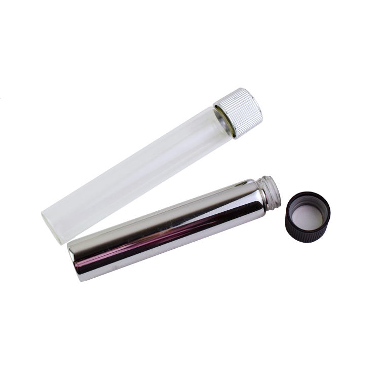 24*120mm Transparent Glass Tube For Preroll Glass Test Tubes With Plastic Lid Child Proof Cap