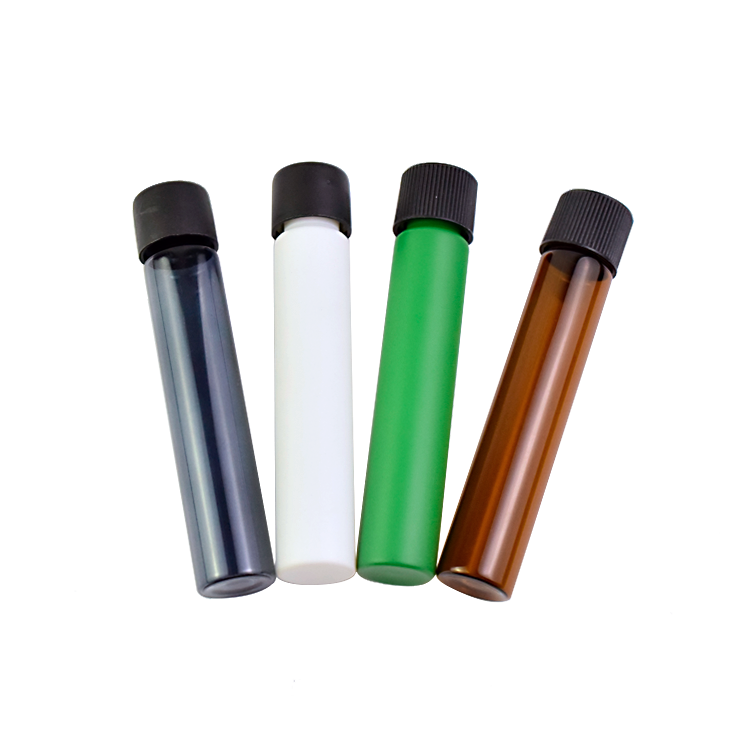 24*120mm Transparent Glass Tube For Preroll Glass Test Tubes With Plastic Lid Child Proof Cap