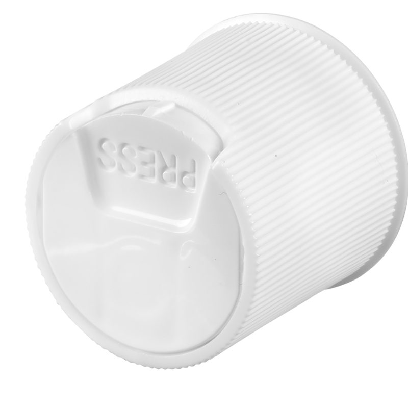 24-410 White Ribbed Disc Top Cap Unlined