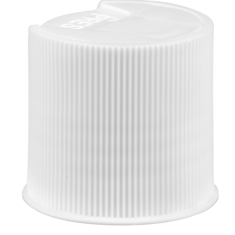 24-410 White Ribbed Disc Top Cap Unlined
