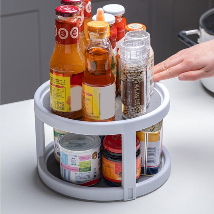 24.8cm Rotatable Spice Box Shelf Storage Box Shelf Kitchen Supplies Corner Spice Bottle Condiment Stand