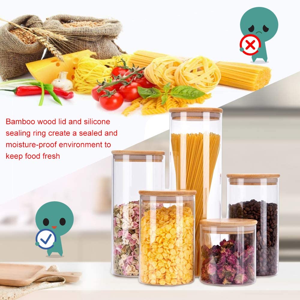 24 Airtight Glass Containers with Lids Kitchen Storage Jars for Tea and set of 24 Airtight Glass Containers with Lids