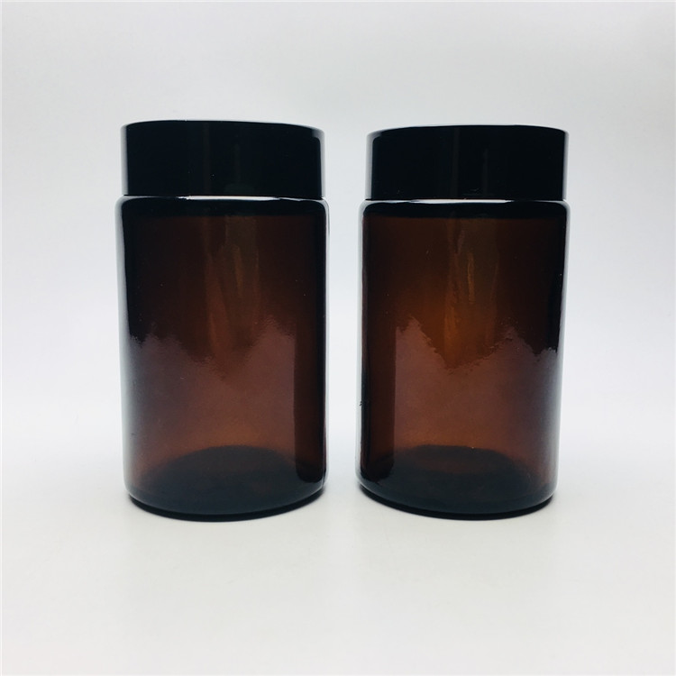 240g 250g Big cosmetics bottle skin care jar glass tea bottle jar amber