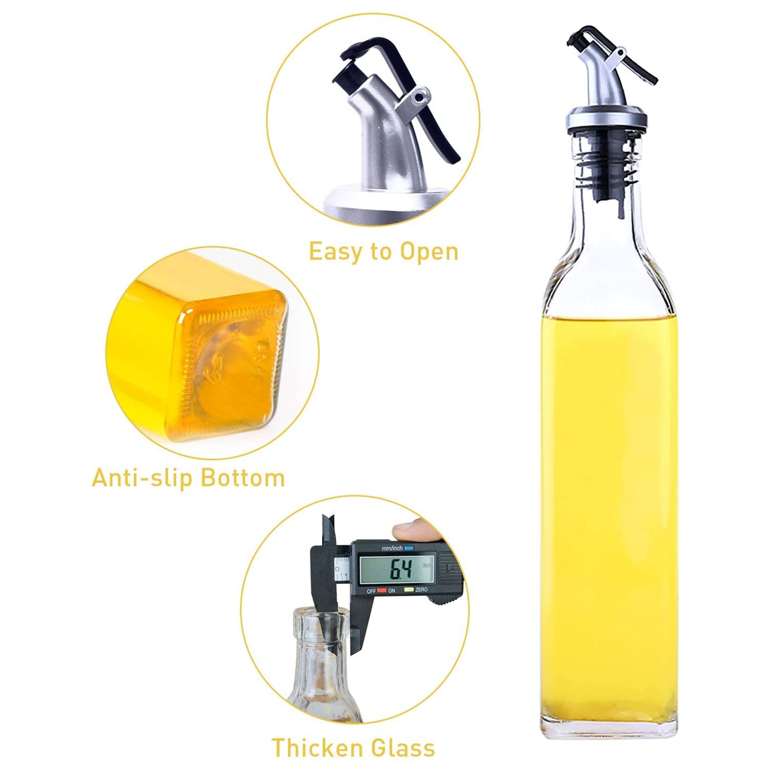 240ml 350ml 500ml Glass Olive Oil Dispenser Bottle Oil and Vinegar Dispenser Set Oil Vinegar Cruet with Pourer