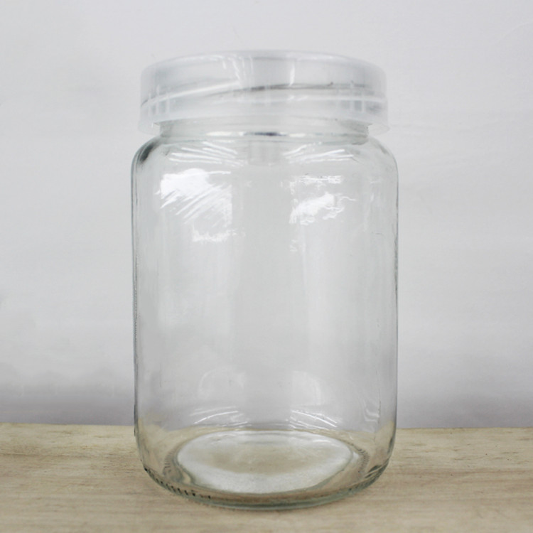 240ml 350ml 650ml clear plant tissue culture glass jar with plastic lid