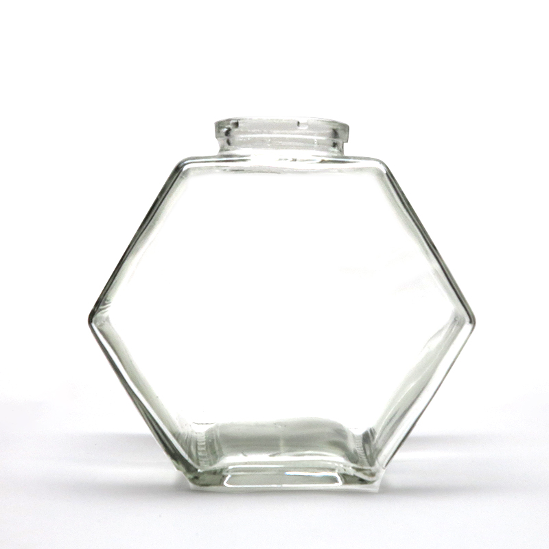 240ml 380ml new style clear hexagonal glass jar glass honey jars and containers