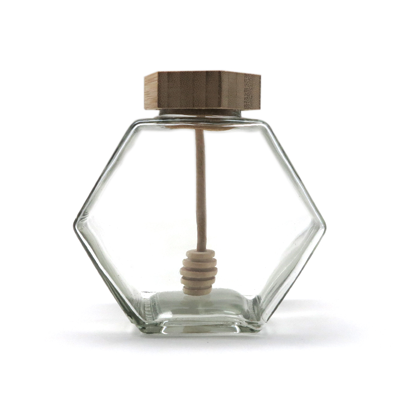 240ml 380ml new style clear hexagonal glass jar glass honey jars and containers