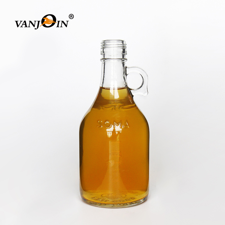 240ml 500ml Empty Glass Maple Syrup Bottle With Loop Handle