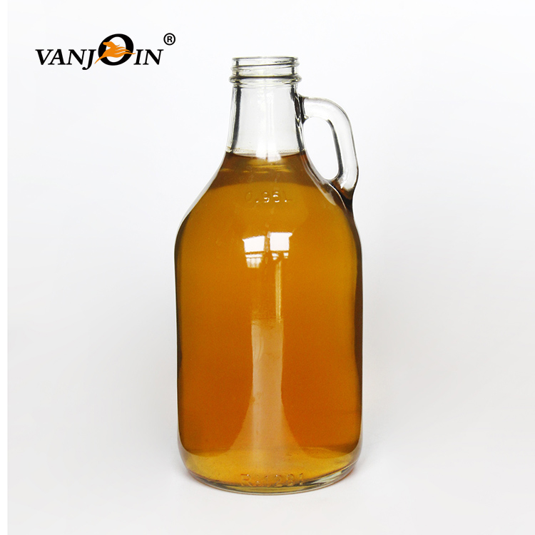 240ml 500ml Empty Glass Maple Syrup Bottle With Loop Handle