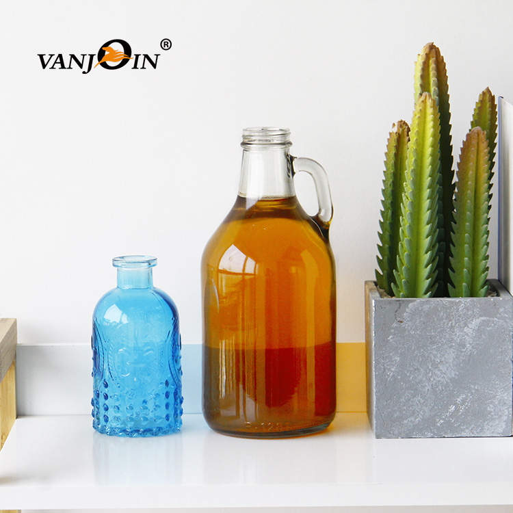 240ml 500ml Empty Glass Maple Syrup Bottle With Loop Handle