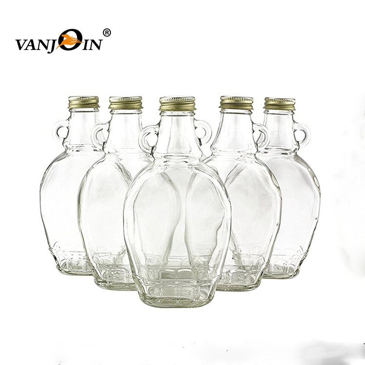 240ml 500ml Empty Glass Maple Syrup Bottle With Loop Handle
