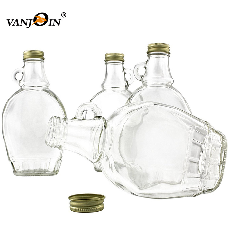 240ml 500ml Empty Glass Maple Syrup Bottle With Loop Handle