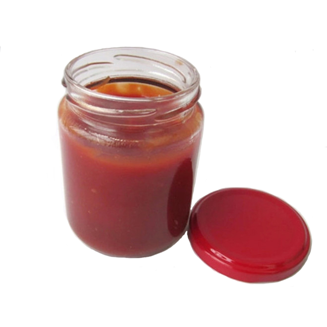 240ml transparent clear round cylinder shape food sauce glass jars and metal screw lid