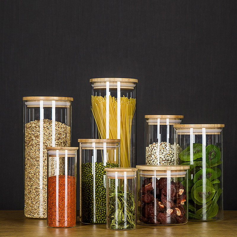 24oz Food French Biscuit Container Lid Glass Jar Jars Bottle 1000ml 500ml Wholesale 800ml 750ml 1400ml 1200ml New Shape