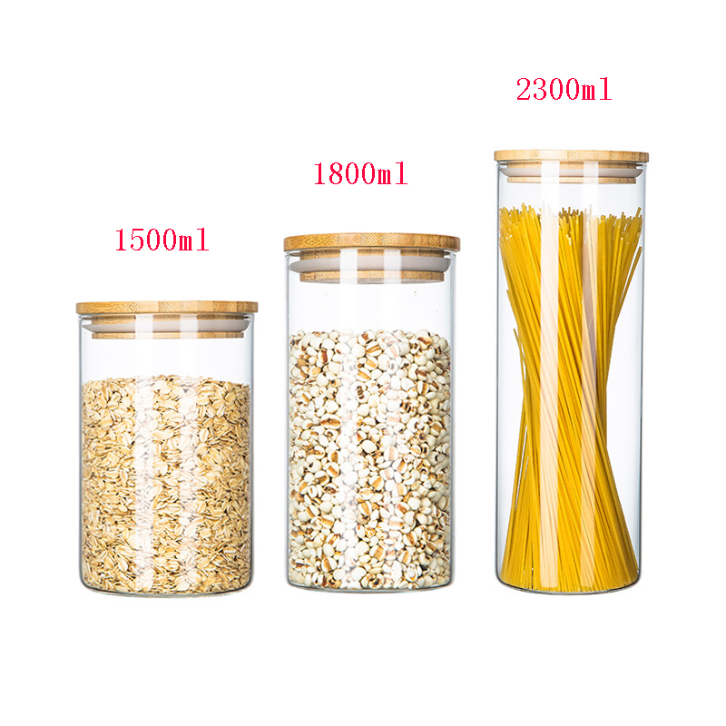 24oz Food French Biscuit Container Lid Glass Jar Jars Bottle 1000ml 500ml Wholesale 800ml 750ml 1400ml 1200ml New Shape