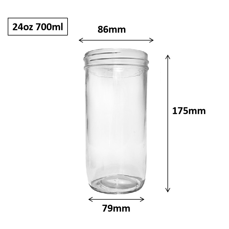 24oz Food Grade Empty Wide Mouth Mason Jar for Jam Jelly with Split Mason Jar Lid