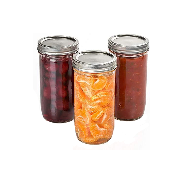 24oz Food Grade Empty Wide Mouth Mason Jar for Jam Jelly with Split Mason Jar Lid