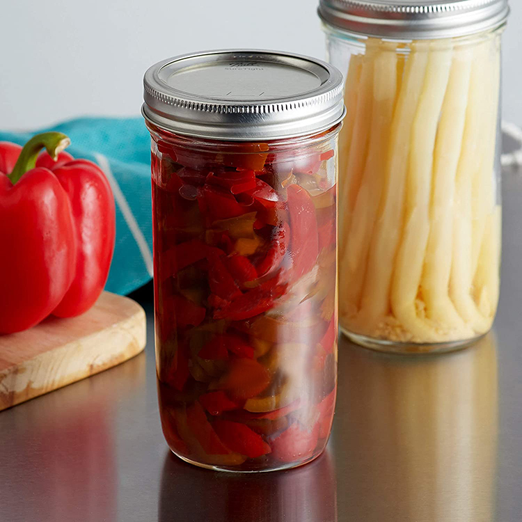 24oz Food Grade Empty Wide Mouth Mason Jar for Jam Jelly with Split Mason Jar Lid