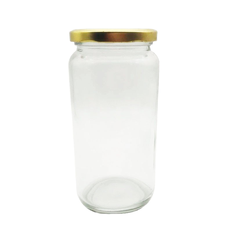 24oz Wholesale clear round glass jars with metal lid from suppliers