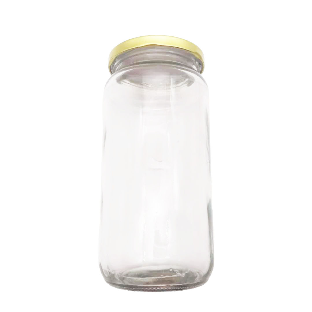 24oz Wholesale clear round glass jars with metal lid from suppliers