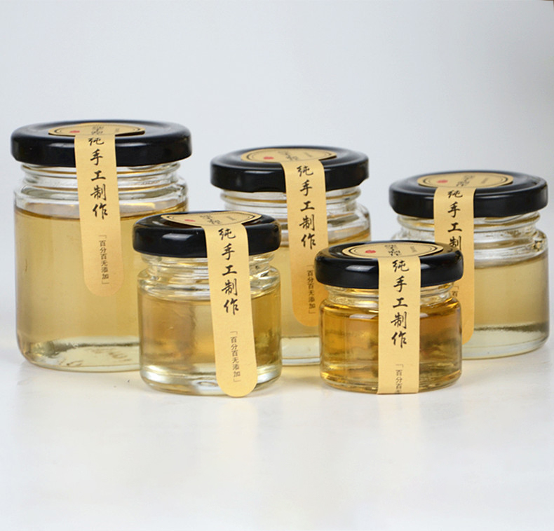 25/35/50/80/100g round mini clear glass storage bottles & jars
