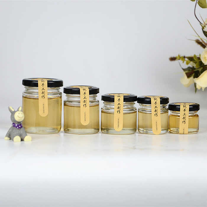 25/35/50/80/100g round mini clear glass storage bottles & jars