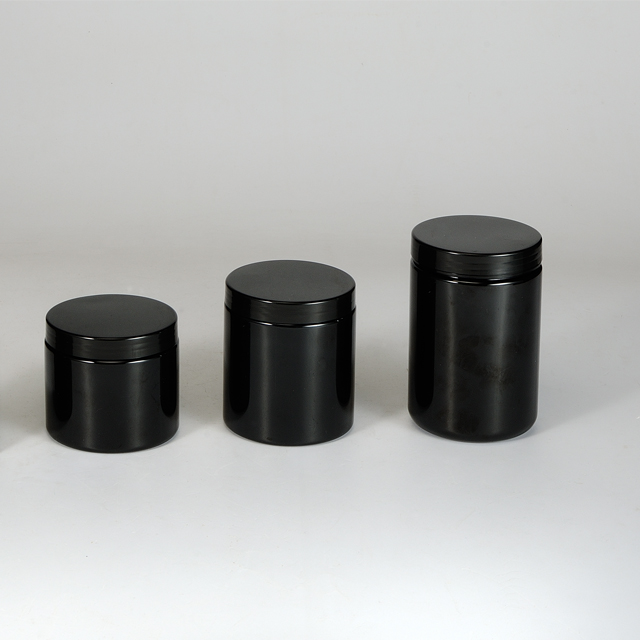25 Ounce Black Food Grade Supplement Jar