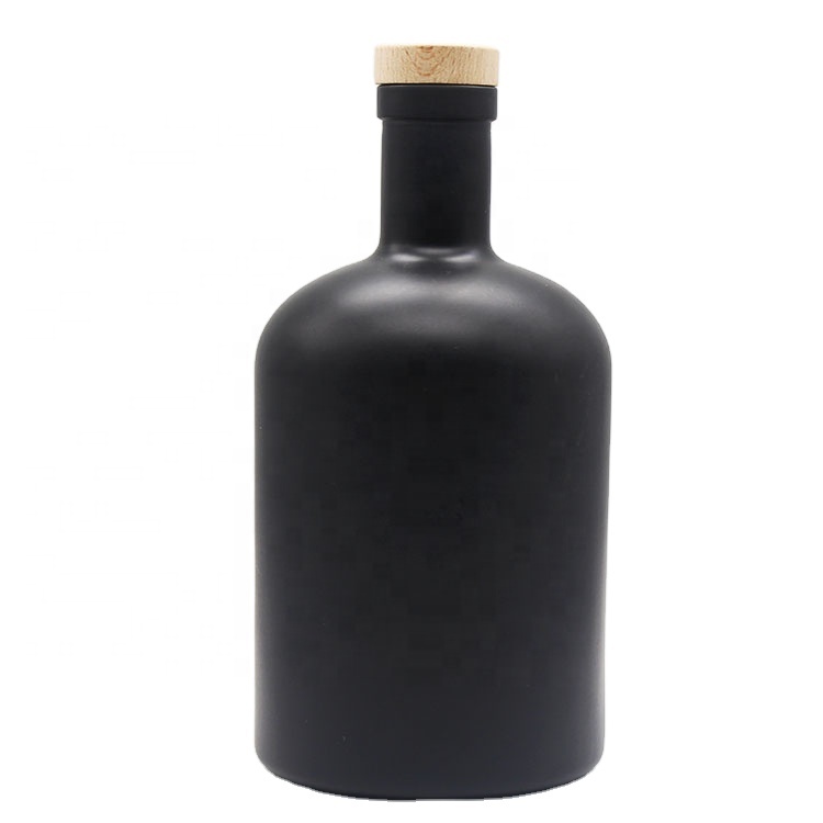 25 oz Nordic Heavy Base Glass Liquor Bottle with T-Top Synthetic Cork with Wine Bottle Stopper