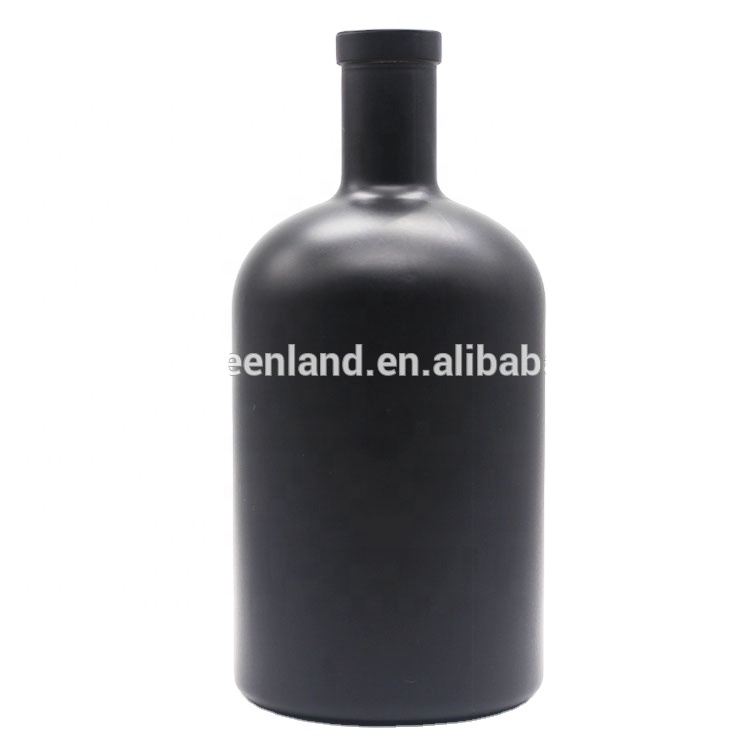 25 oz Nordic Heavy Base Glass Liquor Bottle with T-Top Synthetic Cork with Wine Bottle Stopper