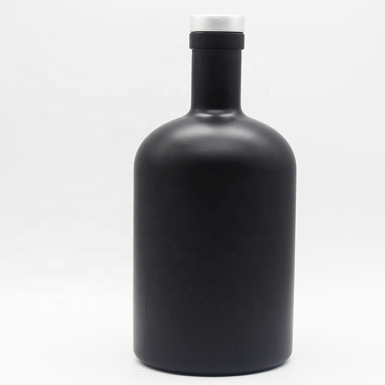 25 oz Nordic Heavy Base Glass Liquor Bottle with T-Top Synthetic Cork with Wine Bottle Stopper