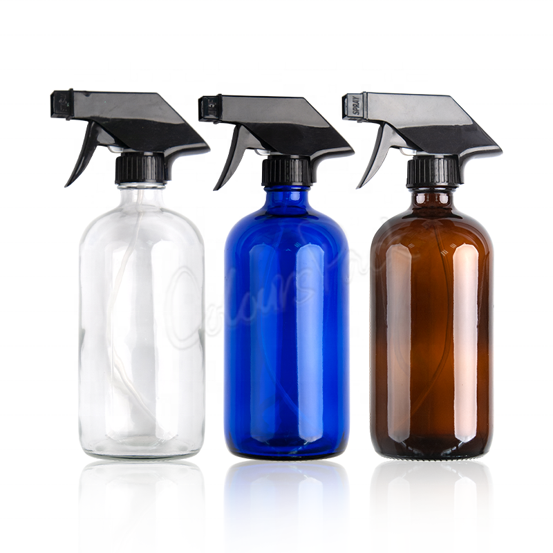 250 500 ml custom brown double head glass spray bottles for cleaning