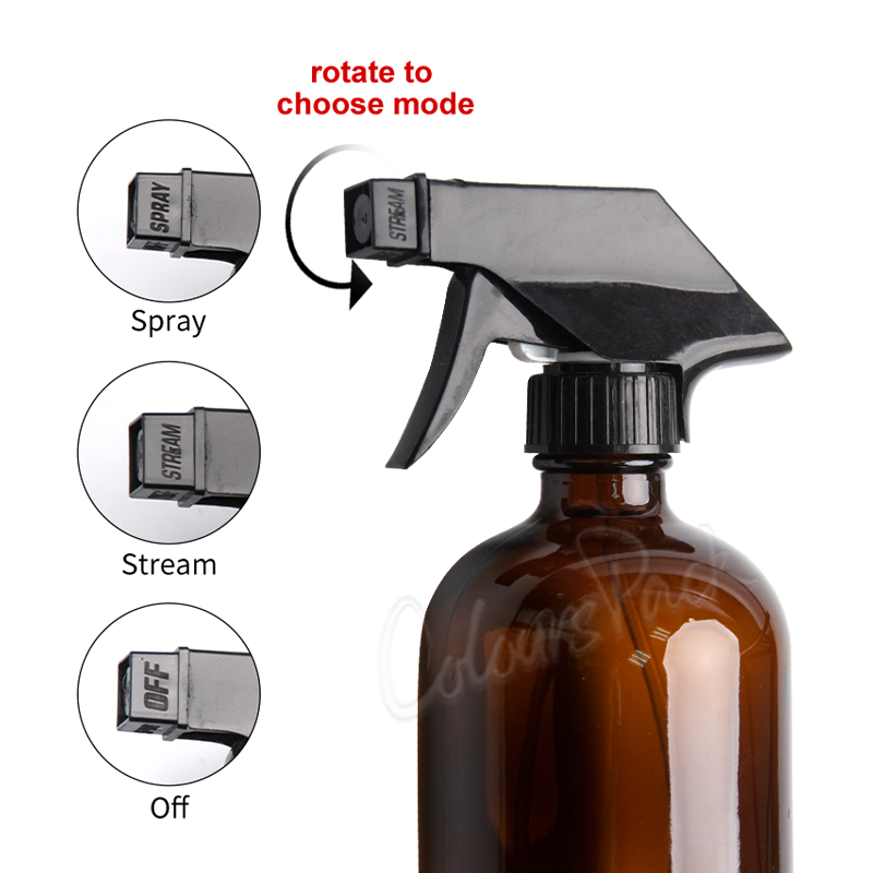 250 500 ml custom brown double head glass spray bottles for cleaning