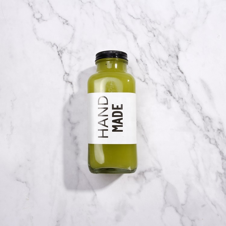 250 ml 350 ml 500 ml Beverage raw juice square drinking bottle for soda with plastic lid