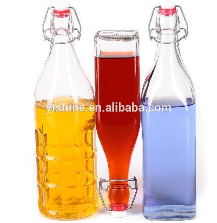 250 ml 500 ml 1000 ml glass swing top bottles wholesale beverage juice bottle with stopper