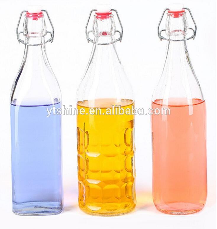 250 ml 500 ml 1000 ml glass swing top bottles wholesale beverage juice bottle with stopper