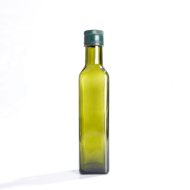 250 ml 500 ml 750 ml Square Antique Green Glass Olive Oil Bottles