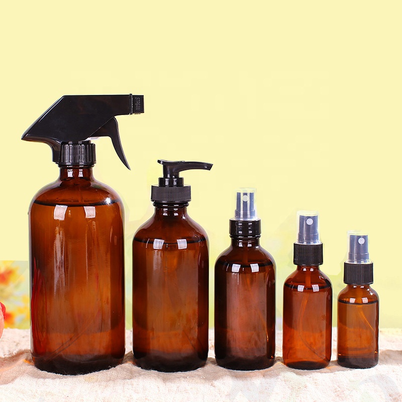 250 ml 500 ml Best selling factory direct supply empty amber glass spray bottles for personal care