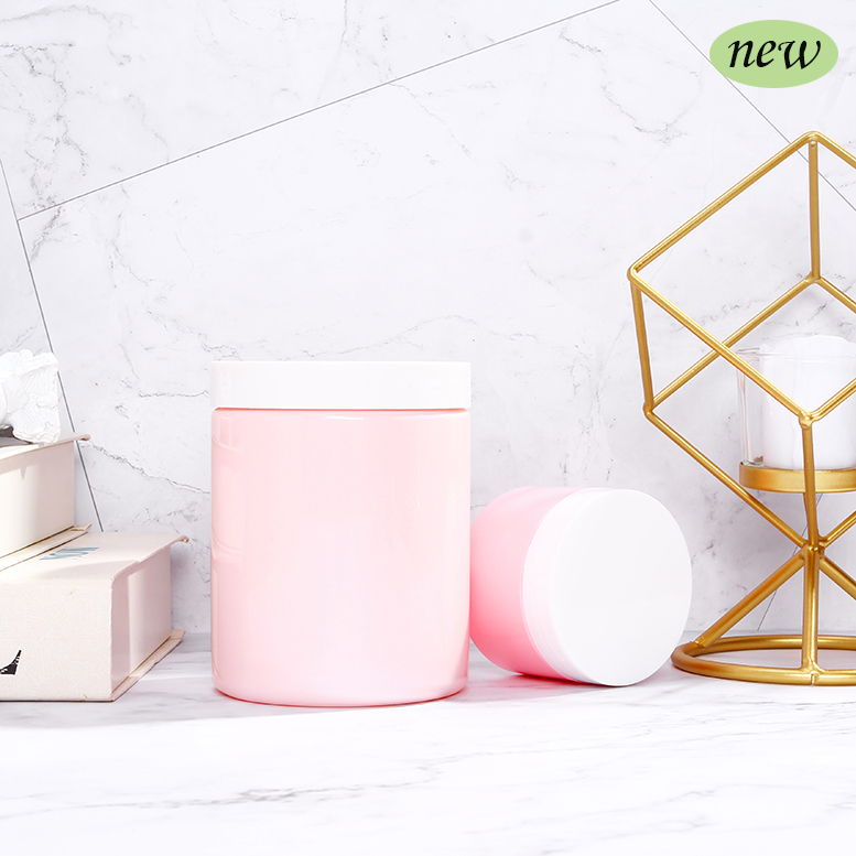 250 ml 500 ml Luxury Plastic Pink Cosmetic Makeup Body Butter Empty Cream Jar