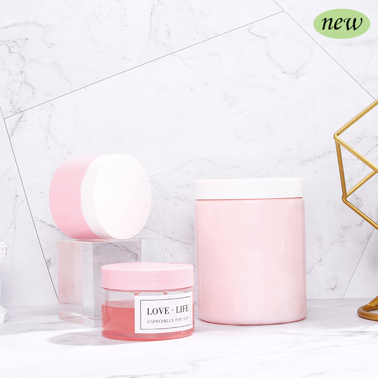 250 ml 500 ml Luxury Plastic Pink Cosmetic Makeup Body Butter Empty Cream Jar
