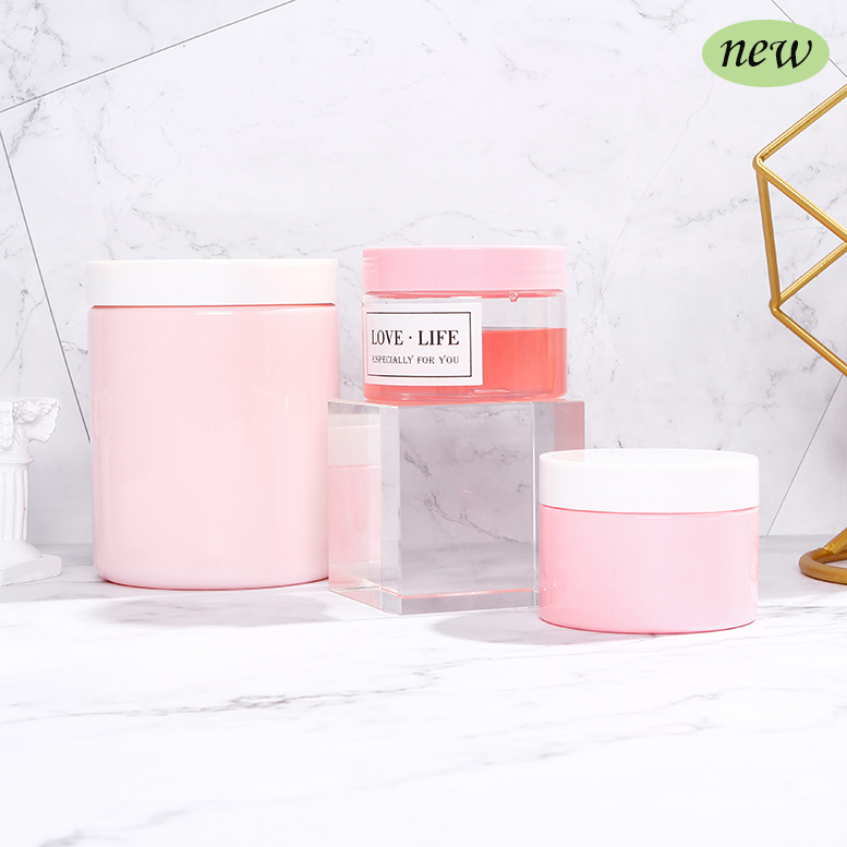 250 ml 500 ml Luxury Plastic Pink Cosmetic Makeup Body Butter Empty Cream Jar