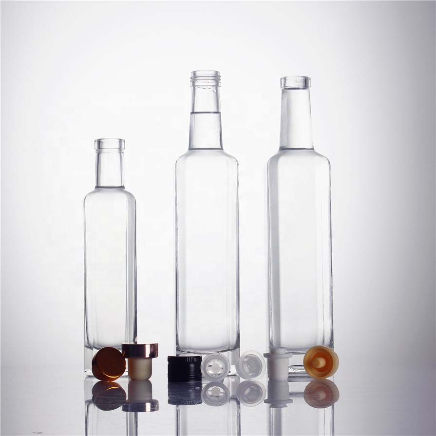 250 ml 500 ml high weight square clear cooking olive edible oil empty glass bottles