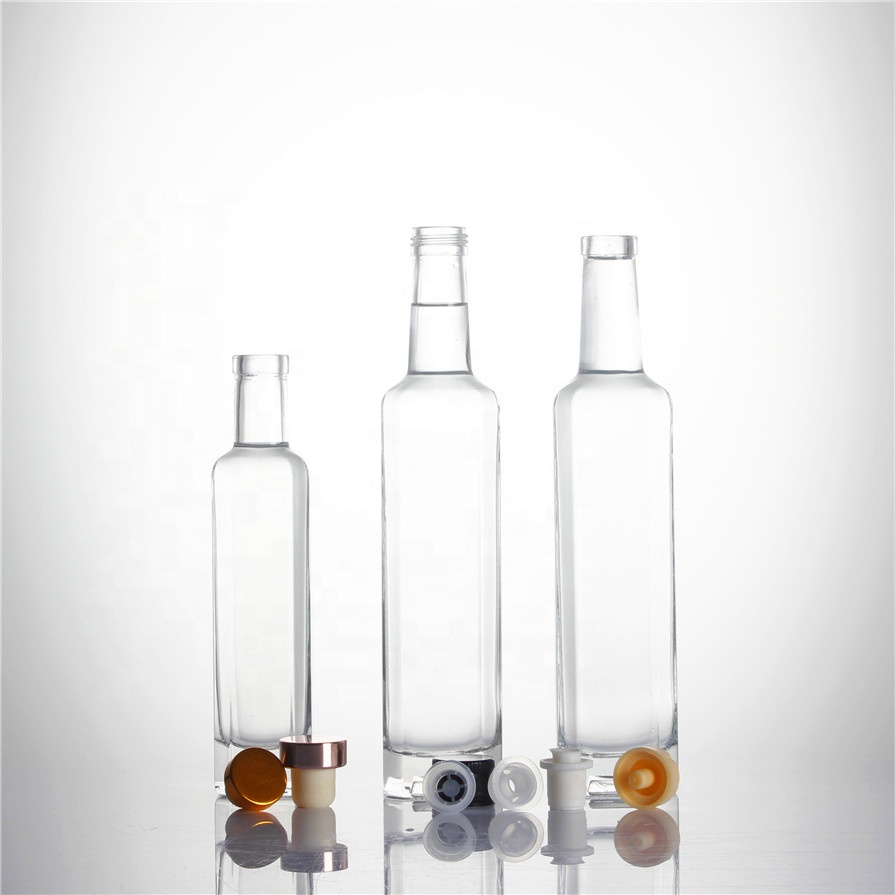 250 ml 500 ml high weight square clear cooking  tea tree olive edible oil empty glass bottles