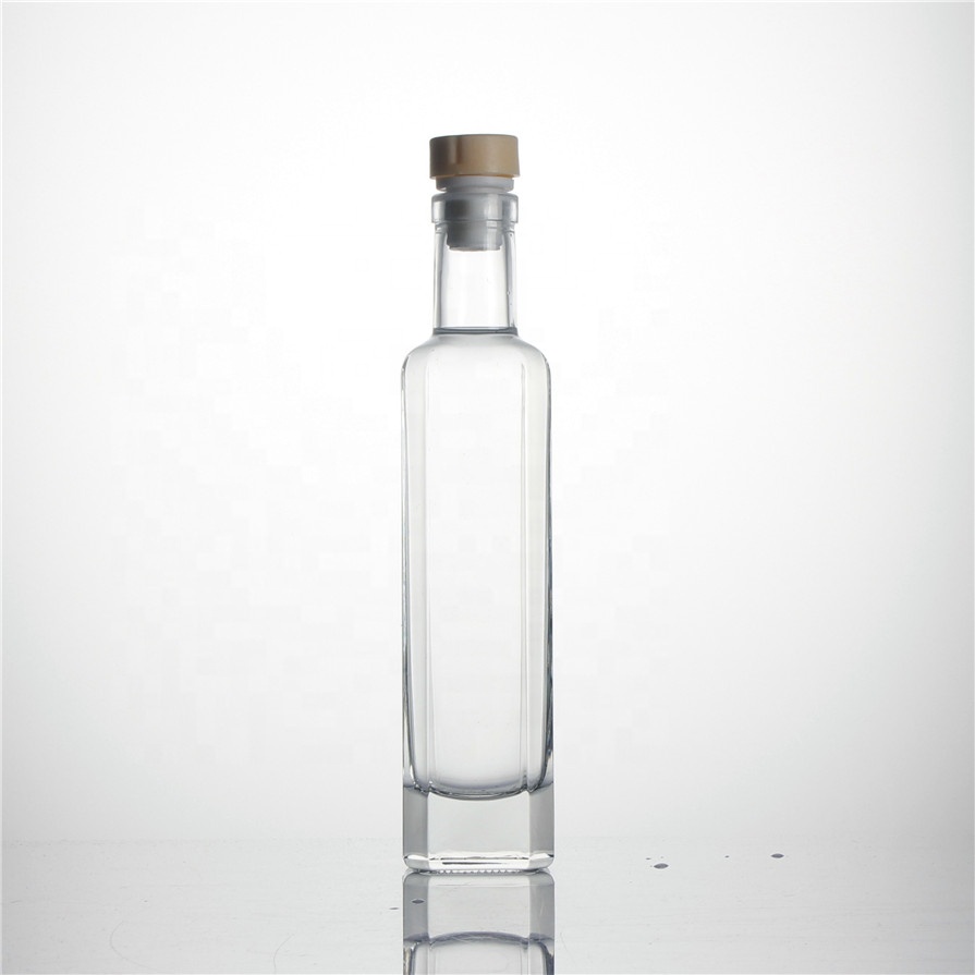 250 ml 500 ml high weight square clear cooking tea tree olive edible oil empty glass bottles