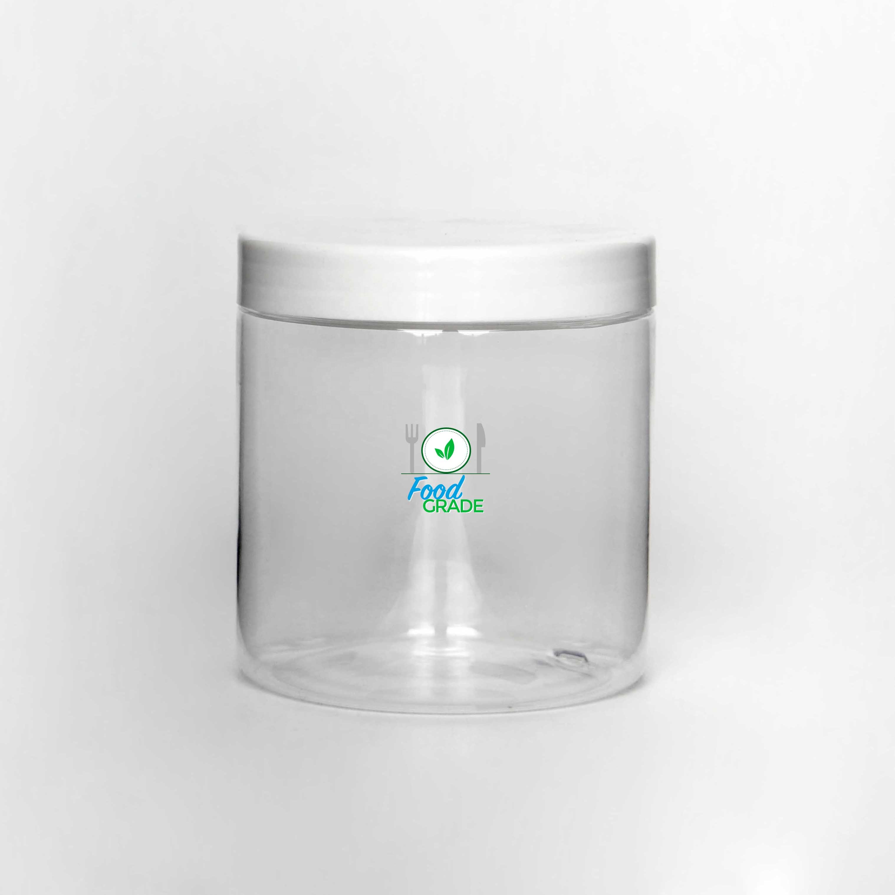 250 ml 9 oz PET plastic jar Cylindrical clear with plastic screw lid black