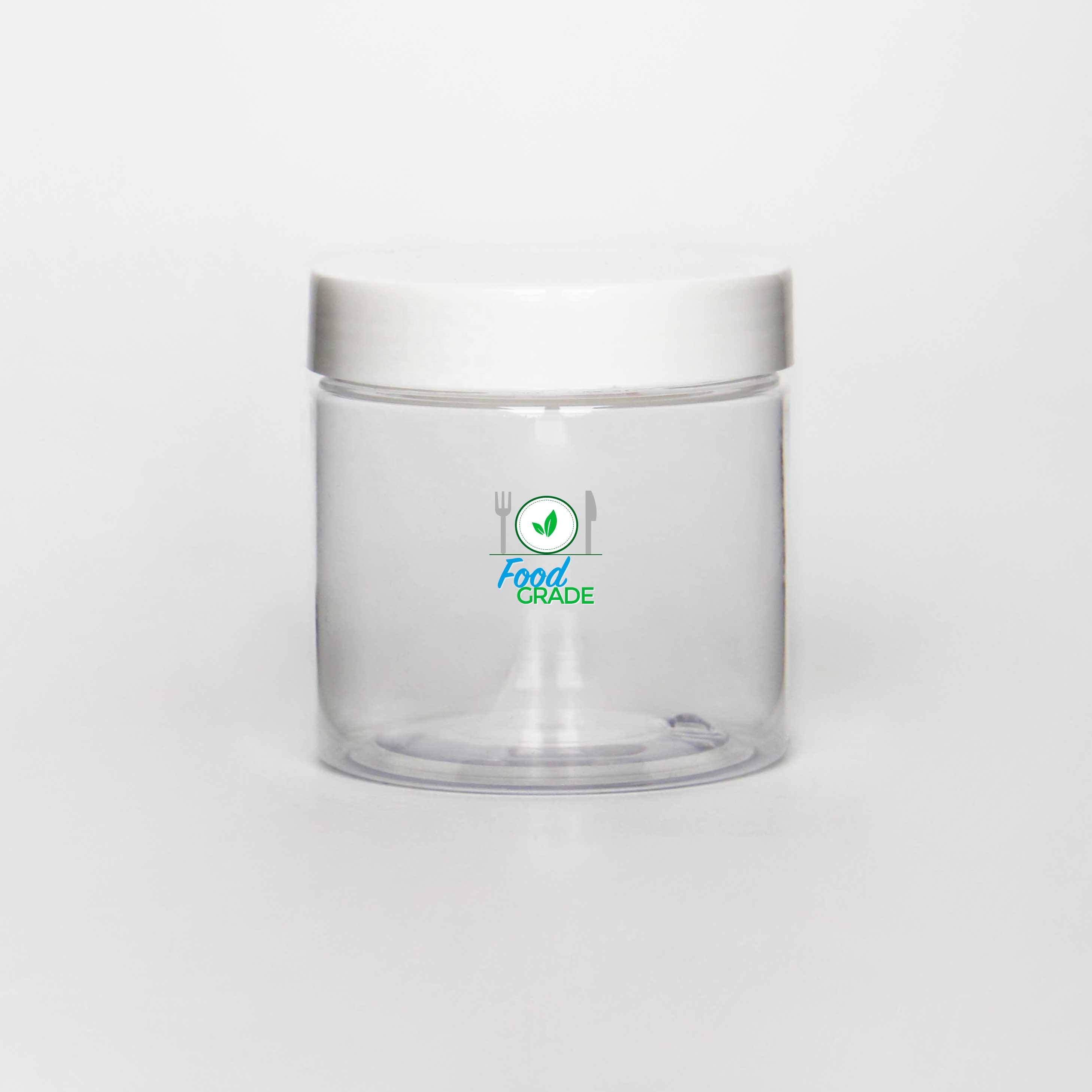 250 ml 9 oz PET plastic jar Cylindrical clear with plastic screw lid black