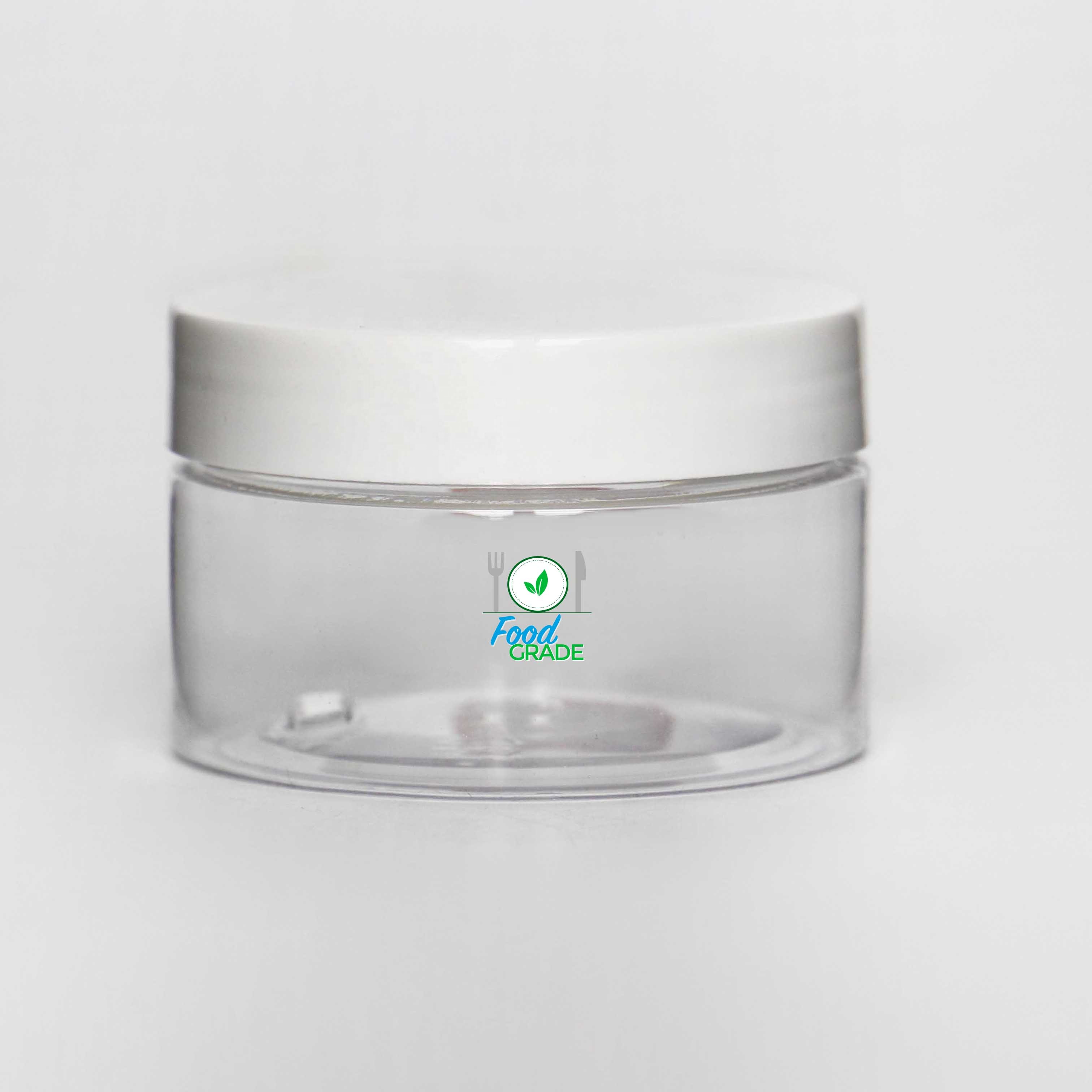 250 ml 9 oz PET plastic jar Cylindrical clear with plastic screw lid black