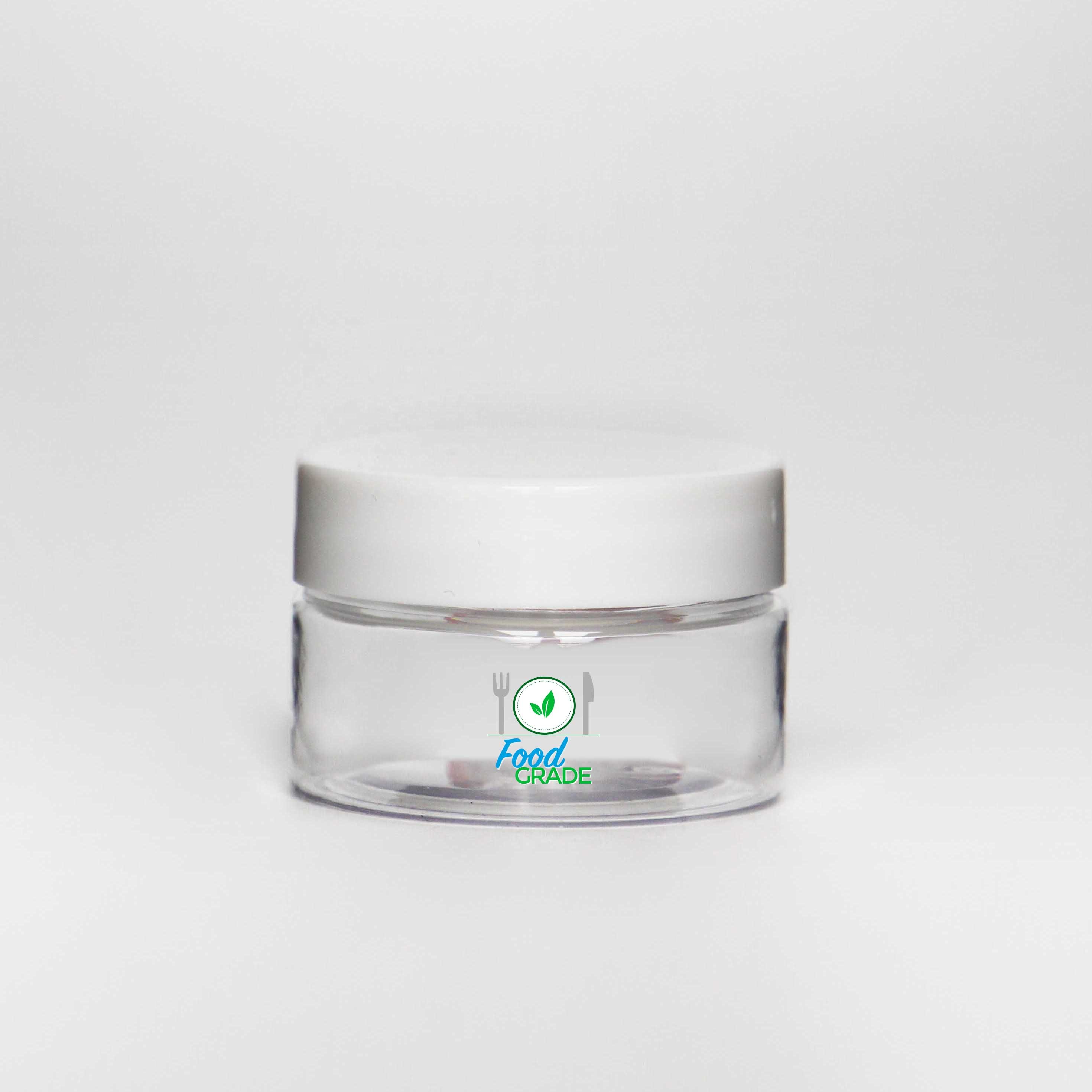 250 ml 9 oz PET plastic jar Cylindrical clear with plastic screw lid black