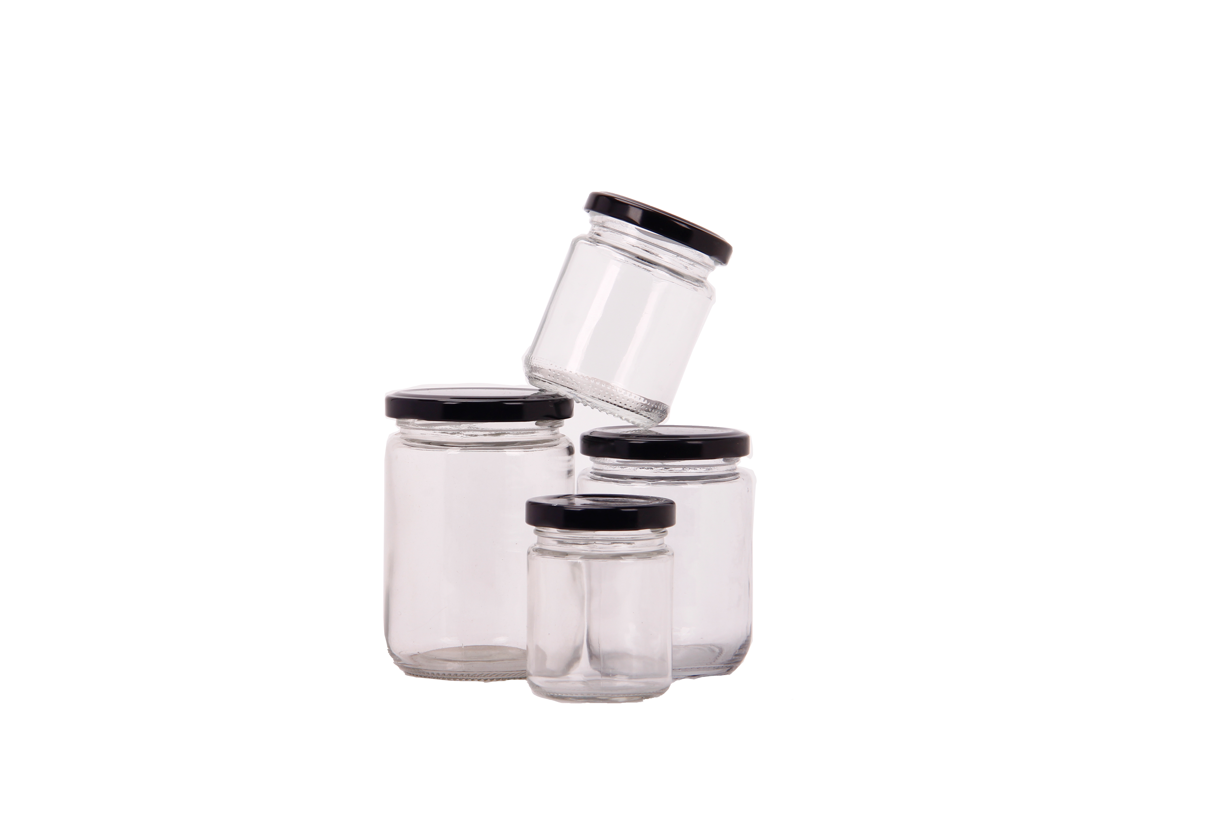 250 ml Round Empty Clear Food Honey Storage Glass Bottle Jars with caps