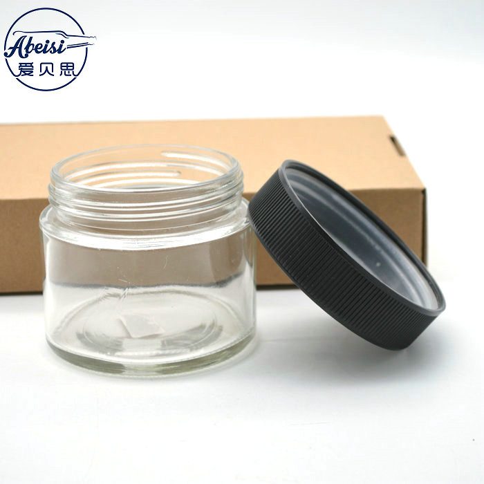 250 ml round glass container child proof weed jar
